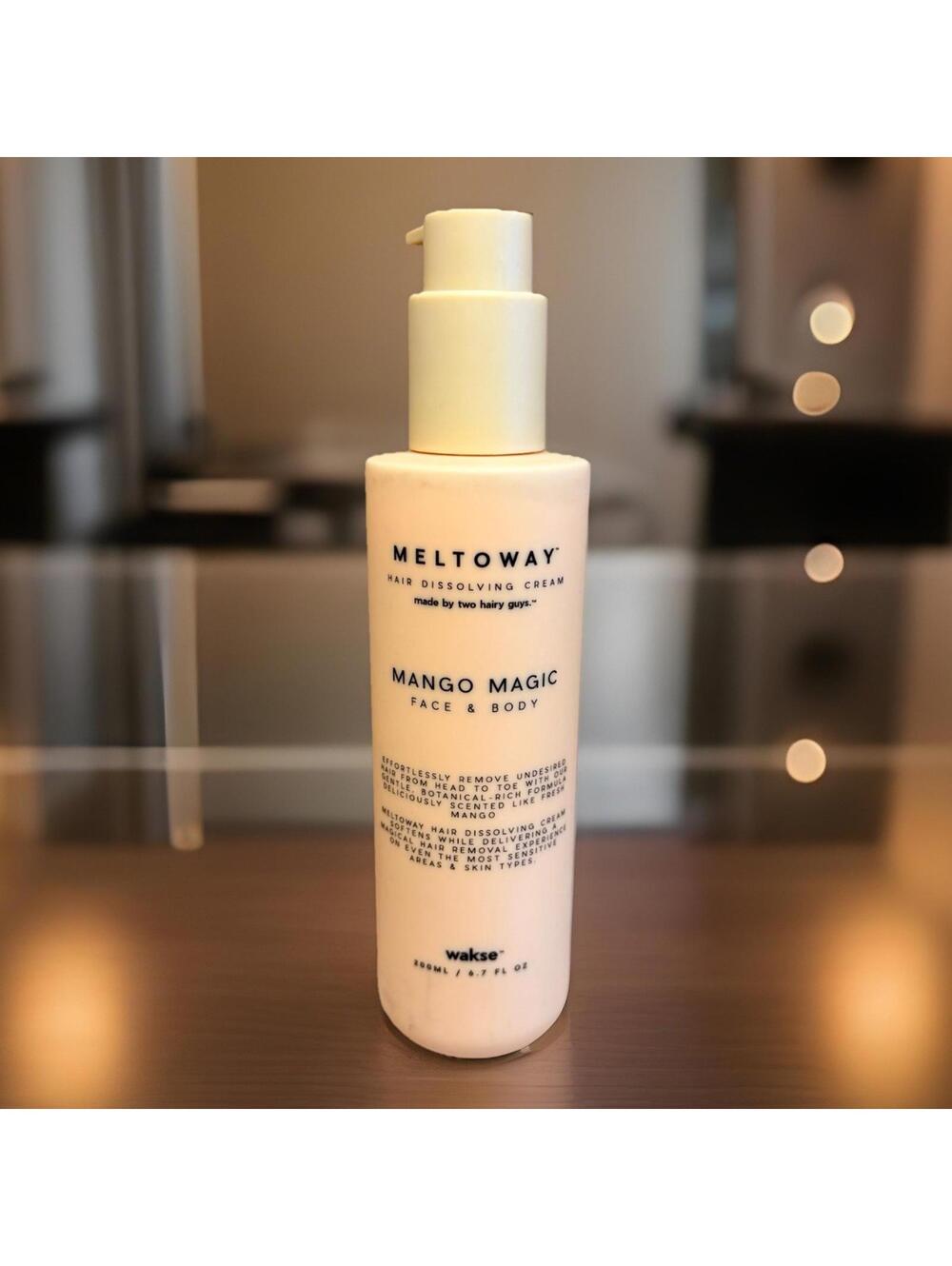 Meltoway Hair Dissolving Cream Mango Magic Face & Body 6.7oz Wakse Hair Remover